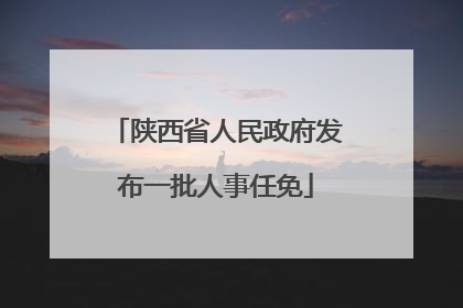 陕西省人民政府发布一批人事任免