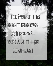 集智聚才丨招商蛇口招商伊敦亮相2025年嘉兴人才日主题活动现场