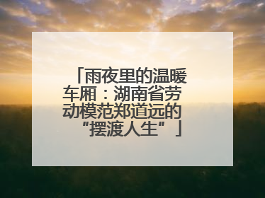 雨夜里的温暖车厢：湖南省劳动模范郑道远的“摆渡人生”