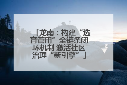 龙南：构建“选育管用”全链条闭环机制 激活社区治理“新引擎”