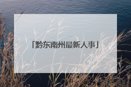 黔东南州最新人事
