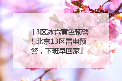 3区冰雹黄色预警！北京13区雷电预警，下班早回家