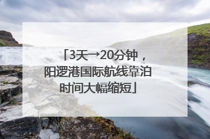 3天→20分钟，阳逻港国际航线靠泊时间大幅缩短