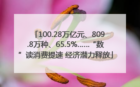 100.28万亿元、809.8万种、65.5%……“数”读消费提速 经济潜力释放