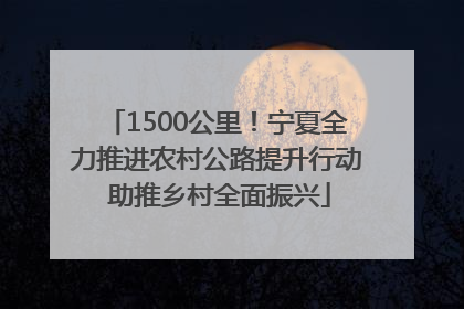 1500公里！宁夏全力推进农村公路提升行动 助推乡村全面振兴