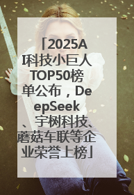 2025AI科技小巨人TOP50榜单公布，DeepSeek、宇树科技、蘑菇车联等企业荣誉上榜