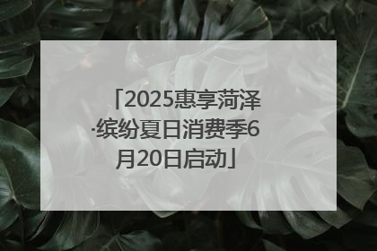 2025惠享菏泽·缤纷夏日消费季6月20日启动
