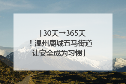 30天→365天！温州鹿城五马街道让安全成为习惯