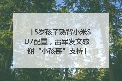 5岁孩子熟背小米SU7配置，雷军发文感谢“小孩哥”支持