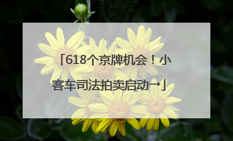 618个京牌机会！小客车司法拍卖启动→